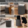 2er-set Runde hocker mit stauraum verschachtelbare Sitzhocker mit abnehmbaren Deckeln Grau Bild 5