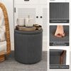 2er-set Runde hocker mit stauraum verschachtelbare Sitzhocker mit abnehmbaren Deckeln Grau Bild 4
