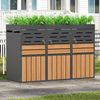 STILVORA Mülltonnenbox Multifunktionaler Außenschrank Müllbox mit integriertem Pflanzkasten (2-in-1 Design, Pflanzkasten, Mülltonnenschrank, wetterfest, 3 St, Jalousien-Lüftung, Kettenführung, getrennte Öffnungseinheiten), für Garten, Terrasse, Balkon,... Bild 3