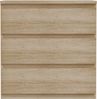 Forte EDMORE Kommode 70 80, moderne Kommode mit 3 Schubladen, Holzwerkstoff, Sonoma Eiche Holzdekor, 77,2 cm breit x 79,8 cm hoch x 42,2 cm tief Bild 2