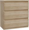 Forte EDMORE Kommode 70 80, moderne Kommode mit 3 Schubladen, Holzwerkstoff, Sonoma Eiche Holzdekor, 77,2 cm breit x 79,8 cm hoch x 42,2 cm tief Bild 3