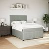 vidaXL Boxspringbett mit Matratze Hellgrau 140x190 cm Samt 3292334 Bild 3
