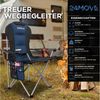 24Move Campingstuhl Campingstuhl faltbar inkl. Tragetasche, bis 150kg belastbar, blau (bequeme Arm- und Rückenlehne), Gartenstuhl, Klappstuhl gepolstert Bild 3