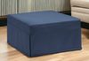 Dmora Abak Klappbett, Hocker, der in ein Einzelbett umgewandelt werden kann, Stoffhocker für das Wohnzimmer, 100 % Made in Italy, 80 x 80 x 45 cm, Blau Bild 2