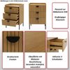 Mendler Kommode ´HWC-O39´ mit 3 Schubladen Melamin MDF , Natur, 77x50x42cm Bild 2