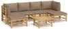 vidaXL 7-tlg. Garten-Lounge-Set mit Taupe Kissen Bambus 3155133 Bild 2