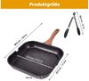BlingBin Grillpfanne Antihaft Steakpfanne mit Griff, Quadratische Pfanne für Induktion, Aluminiumlegierung (1er Set, 1-tlg, 48*29,5*4,5cm), Omlettenpfanne Pfanne mit Lebensmittelclips für Alle Herdarten Bild 2