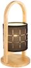 LED Tischleuchte, Holz, Textil schwarz, H 33 cm Bild 5