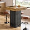 Tribesigns Bartisch 80 cm quadratischer Stehtisch, Küchentisch mit Metallfußstütze (Bistrotisch, für Esszimmer, Kneipe, Café-Ecke, Bistro) Bild 2