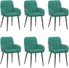 vidaXL Esszimmerstühle 6 pcs Samt (V) Türkis 57 x 50 x 85 cm 3428183 Bild 2
