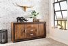 FINEBUY Sideboard FB46382 (160x44x80 cm Massivholz Kunstleder), Kommode Schubladen & Türen, Standschrank Anrichte Bild 2