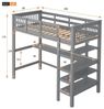 Flieks Hochbett Kiefernholzbett Kinderbett Lattenrost 90x200cm onhe Stuhl Bild 4