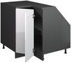 Eck-Küchenschrank für Dachschrägen R-Line Weiß Hochglanz 75.6 cm mit 1 Tür, Schrankkorpus 60 cm Tiefe Vicco Bild 3