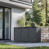3er Mülltonnenbox für 240 l in Anthrazit - Premium Verkleidung Wetterfest & Korrosionsbeständig - Storage Cabinet Möbelschrank mit Gasdruckdämpfer Soft-Close Deckelseilzug Magnetverschluss Bild 2