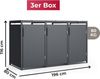 3er Mülltonnenbox für 240 l in Anthrazit - Premium Verkleidung Wetterfest & Korrosionsbeständig - Storage Cabinet Möbelschrank mit Gasdruckdämpfer Soft-Close Deckelseilzug Magnetverschluss Bild 3