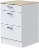 Dmora Komplette Küche Orlaya, Moderne Küchenkomposition, Modular Set für Küche, Funktionelle Küchenlösung, Weiß und Eiche Bild 5