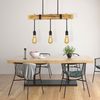 ZMH Pendelleuchte Esstisch aus Holz Vintage Hängelampe Retro Esszimmerlampe in 61CM Holzbalken - 3 x E27 max. 25W - Höhenverstellbar Industrial Pendellampe für Restaurant Bar Esszimmer Wohnzimmer Bild 5