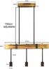 ZMH Pendelleuchte Esstisch aus Holz Vintage Hängelampe Retro Esszimmerlampe in 61CM Holzbalken - 3 x E27 max. 25W - Höhenverstellbar Industrial Pendellampe für Restaurant Bar Esszimmer Wohnzimmer Bild 4