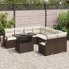 vidaXL Garten-Sofa-Set mit Kissen 9 pcs Braun und Creme Poly-Rattan 3348794 Bild 3