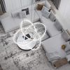 ZMH LED Pendelleuchte Esstisch in Weiß Moderne Hängelampe Ø62cm Ringe Kronleuchter Wohnzimmer 62W Dimmbar mit Fernbedienung Höhe Einstellbar Innen Beleuchtung Pendant Lamp Restaurant Schlafzimmer Bild 2