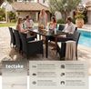 tectake Sitzgruppe Aluminium Rattan Gartenlounge mit Bezügen, inklusive Schutzhülle, (Loungeset Menorca, 9-tlg, für Außen in Schwarz), wetterfest und UV-beständig, mit Sicherheitsglasplatten, pflegeleicht Bild 2