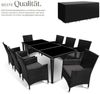 tectake Sitzgruppe Aluminium Rattan Gartenlounge mit Bezügen, inklusive Schutzhülle, (Loungeset Menorca, 9-tlg, für Außen in Schwarz), wetterfest und UV-beständig, mit Sicherheitsglasplatten, pflegeleicht Bild 3