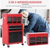 HOMCOM Werkstattwagen mit 6 Schubladen, Schrankfach, Antirutschmatten, 2 Schlüssel, mit Griff, max. Traglast:60 kg, 0-tlg. Werkzeugset, (Werkzeugwagen leer, 1-tlg, Werkzeugschrank), Metall Rot+Schwarz Bild 3