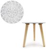 Kleiner Beistelltisch 30x30 cm - weiß/Natur mit Dekor - Deko Holz Tisch Couchtisch Sofatisch Blumenhocker Bild 3