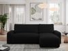 Ecksofa L-form, mit Schlaffunktion und Bettkasten - ARGOS, Schwarz, Boucle Bild 2