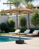 SONGMICS Terrassenschirm 300 cm, UV-Schutz UPF 50+, Sonnenschirm klappbar mit Kurbel, für Balkon, Pool, mit Ständer, taupe Bild 2