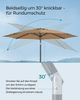 SONGMICS Terrassenschirm 300 cm, UV-Schutz UPF 50+, Sonnenschirm klappbar mit Kurbel, für Balkon, Pool, mit Ständer, taupe Bild 4