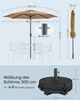 SONGMICS Terrassenschirm 300 cm, UV-Schutz UPF 50+, Sonnenschirm klappbar mit Kurbel, für Balkon, Pool, mit Ständer, taupe Bild 5