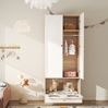 Kleiderschrank 80x50x200 cm mit Katzenrastbereich – MDF, Metallkleiderstange und offene Ablagen Bild 1