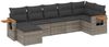 vidaXL 7-tlg. Garten-Sofagarnitur mit Kissen Grau Poly Rattan 3227033 Bild 2