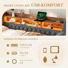 LVHOM Polsterbett 90x190cm, Schlafsofa mit Ausziehbett, Sofabett mit LED-Beleuchtung, USB-C-Anschluss und Ablagefächern, Kinderbett, Einzelbett, Samtstoff Grau Bild 4