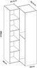 Dmora Großer Kleiderschrank Anzino, Schlafzimmermöbel, Schrank, Garderobe, 85x85 h205 cm, Weiß und Eiche Bild 3