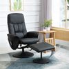 Flieks Relaxsessel mit Hocker, Relaxsessel mit 10 Vibrationspunkte, 95° - 145° Neigung, Kunstleder, Schwarz Bild 2