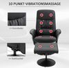 Flieks Relaxsessel mit Hocker, Relaxsessel mit 10 Vibrationspunkte, 95° - 145° Neigung, Kunstleder, Schwarz Bild 4