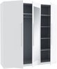 Forte HELEN Schrank 180, Kleiderschrank Weiß mit Spiegel, Modern Drehtürenschrank, 3-türig, Schlafzimmerschrank, Flurschrank, Holzwerkstoff, Weiß, 180,6 cm breit x 212,9 cm hoch x 59 cm tief Bild 5