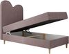 Kinderbett FLOW, Boxspringbett für Kinder, mit hohem Kopfteil, Einzelbett mit Matratze - 90x180 - Rosa Stoff - Topper Visco Bild 5