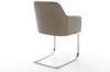 Delife Freischwinger Greg-Flex, flach, Edelstahl, Taschenfederkern, Echt-Leder, Schlamm, 56x59x86 cm Bild 5