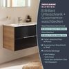 FACKELMANN B.BRILLANT Waschbecken mit Unterschrank 80 cm breit, Anthrazit Glas/Braun hell, Waschbecken Gussmarmor Weiß Bild 2