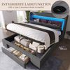 SeedWave Polsterbett LED Stauraumbett mit Leinenbezug, Ladefunktion, 90/140/160/180×200cm, Hydraulisches Bett mit gepolstertem Kopfteil, Rollen-Schublade Bild 3