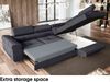 MEBLINI Schlafcouch mit Bettkasten - MALIBA - 277x203x63cm Rechts - Dunkelgrau Samt - Ecksofa mit Schlaffunktion - Sofa mit Relaxfunktion und Kopfstützen - Couch L-Form - Eckcouch - Wohnlandschaft Bild 4