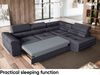 MEBLINI Schlafcouch mit Bettkasten - MALIBA - 277x203x63cm Rechts - Dunkelgrau Samt - Ecksofa mit Schlaffunktion - Sofa mit Relaxfunktion und Kopfstützen - Couch L-Form - Eckcouch - Wohnlandschaft Bild 5