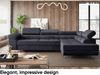 MEBLINI Schlafcouch mit Bettkasten - MALIBA - 277x203x63cm Rechts - Dunkelgrau Samt - Ecksofa mit Schlaffunktion - Sofa mit Relaxfunktion und Kopfstützen - Couch L-Form - Eckcouch - Wohnlandschaft Bild 3
