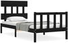 vidaXL Massivholzbett mit Kopfteil Schwarz 3193300 Bild 2