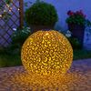 LED Solarleuchte, Kugel rost, Dekorstanzungen, 40 cm Bild 3