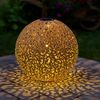 LED Solarleuchte, Kugel rost, Dekorstanzungen, 40 cm Bild 2