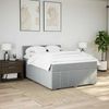 vidaXL Boxspringbett mit Matratze Hellgrau 140x200 cm Stoff 3287091 Bild 3